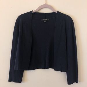 Navy Knit Open Front Cardigan